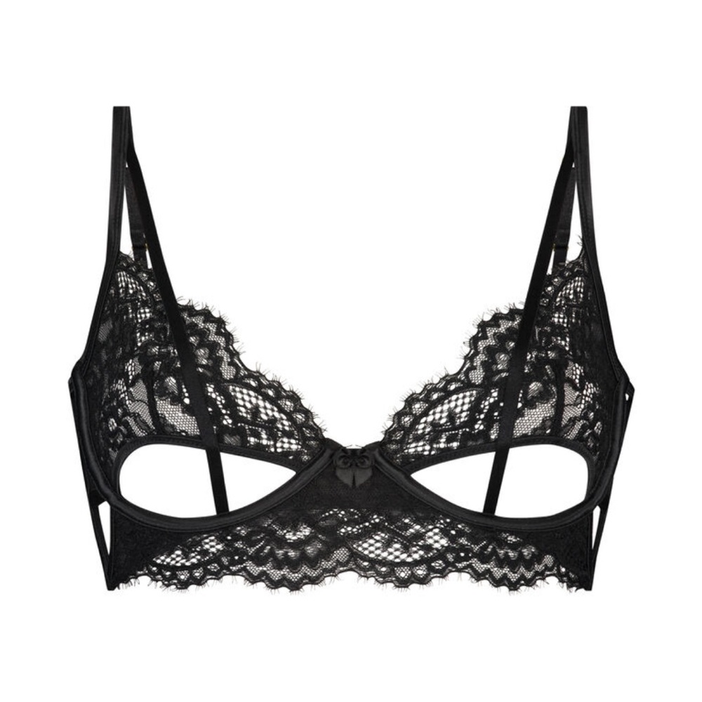 NWT Hunkemoller Eve Non-Padded Longline Underwired Bra - Black 38D